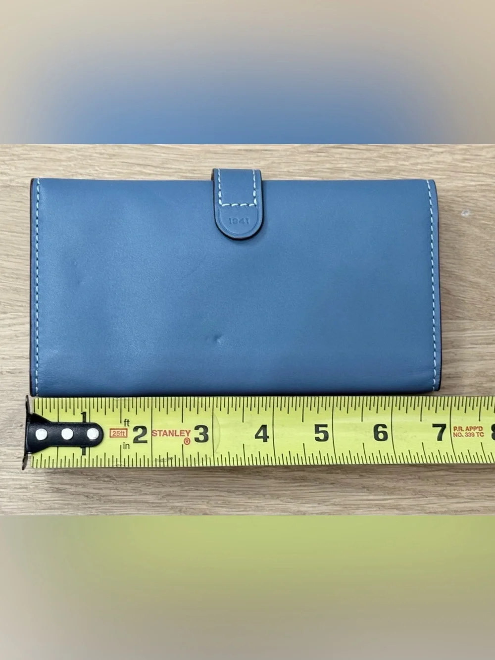 Coach 1941 Cornflower Blue/Yellow Floral Interior Slim Leather Wallet